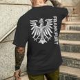 Frankfurt With Eagle In Retro Style T-Shirt mit Rückendruck Geschenke für Ihn