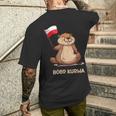 Bober Bóbr Kurwa Internet Meme Poland Flag Beaver T-Shirt mit Rückendruck Geschenke für Ihn