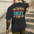 Colby Personalized First Name Joke Item Men's T-shirt Back Print Gifts for Him