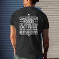 Construction For Men Dad Construction Worker Mens Back Print T-shirt Gifts for Him