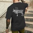 Deer Hunters Cuts Meat Rudolph Reindeer Men's T-shirt Back Print Gifts for Him