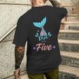 Dive Into Five Mermaid 5Th Birthday Men's T-shirt Back Print Gifts for Him
