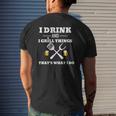 Drink Beer Grill Dad Father's Day Tee Mens Back Print T-shirt Gifts for Him
