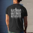 Electrician Art Men Dad Lineman Electronics Engineers Mens Back Print T-shirt Gifts for Him