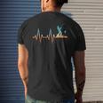 Fishing Heartbeat Bass Fish Retro Fisherman Men's T-shirt Back Print Gifts for Him