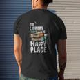 Library Reading Book Lover Mens Back Print T-shirt Gifts for Him