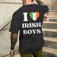 I Love Irish Boys I Red Heart British Boys Ireland Men's T-shirt Back Print Gifts for Him