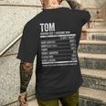 Name Facts Tom Nutrition Personalized Name Men's T-shirt Back Print Gifts for Him