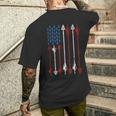 Patriotic Bow Hunting Flag Arrows Bow Archer Target Men's T-shirt Back Print Gifts for Him
