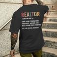 Realtor Definition Realtor Life Real Estate Agent Men's T-shirt Back Print Gifts for Him