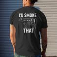 Retro Bbq Party Smoker Chef Dad I'd Smoke That Mens Back Print T-shirt Gifts for Him