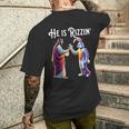 Rizz He Is Rizzin Jesus High Five Easter Bunny Men's T-shirt Back Print Gifts for Him