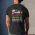 Santa Favorite Massage Therapist Christmas Mens Back Print T-shirt Gifts for Him