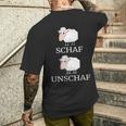 Sheep Unschaf Slogan Word Joke T-Shirt mit Rückendruck Geschenke für Ihn