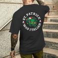 St Patrick Was Italian St Patrick's Day Italy Flag Men's T-shirt Back Print Gifts for Him