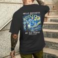 Van Gogh Hello Darkness My Old Friend Solar Eclipse Men's T-shirt Back Print Gifts for Him