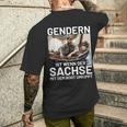 Gendern Ist Wenn Der Sachse Mit Dem Boot Umkippt Sächsisch T-Shirt mit Rückendruck Geschenke für Ihn