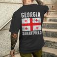 Georgia Georgia Sakartvelo Flag S T-Shirt mit Rückendruck Geschenke für Ihn