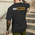 GILF Hunter Schwarzes Kurzärmliges Herren-T-Kurzärmliges Herren-T-Shirt, Lustiges Design in Gelb und Weiß Geschenke für Ihn