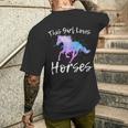 This Girl Loves Horses Equestrian Ridingn Girl Kid Women Men's T-shirt Back Print Gifts for Him