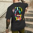 Glow In Style Black Dog Elegance With Colorful Flair Bright Men's T-shirt Back Print Funny Gifts