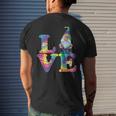 Gnome Love Hippie Gnomes Tie Dye Retro Style Vintage Peace Mens Back Print T-shirt Gifts for Him
