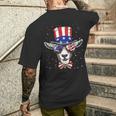 Goat 4Th Of July American Goat Usa Flag Men's T-shirt Back Print Gifts for Him