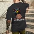 God Says I Am Melanin Girls Black History Junenth Toddler Men's T-shirt Back Print Gifts for Him