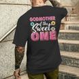 Godmother Of Sweet One 1St Bday Party Matching Family Donut Men's T-shirt Back Print Gifts for Him