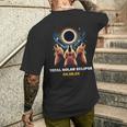 Goldendoodle Dog Howling At Total Solar Eclipse 8 April 2024 Men's T-shirt Back Print Gifts for Him