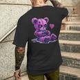 Goth Pastel Cute Creepy Kawaii Gamer Teddy Bear Gaming Men's T-shirt Back Print Gifts for Him