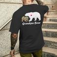 Grandpa Bear Autism Awareness Pop Pop Love Support Kids Mens Back Print T-shirt Gifts for Him