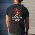 Grandpa Gnome Buffalo Plaid Matching Family Christmas Pajama Mens Back Print T-shirt Gifts for Him