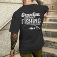 Grandpa Is My Name Fishing Is My Game Father's Day Mens Back Print T-shirt Gifts for Him