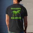 Grandpasaurus Grandpa Dinosaur Grandfather Father Day Mens Back Print T-shirt Gifts for Him