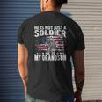 My Grandson Is A Soldier Patriotic Proud Army Grandparent Mens Back Print T-shirt Gifts for Him
