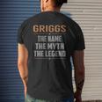Griggs The Name The Myth The Legend Name Shirts Mens Back Print T-shirt Gifts for Him