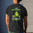 Grinch Hate Morning People Christmas Mens Back Print T-shirt Gifts for Him