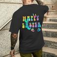Groovy Bunny Tie Dye Happy Easter Cute Easter Day Rabbit Men's T-shirt Back Print Gifts for Him