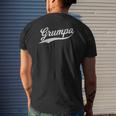Grumpa Script Cursive Grumpy Grandfather Mens Back Print T-shirt Gifts for Him