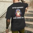 Guten Morgen Ganz Dünnes Eis Penguin Morgenmuffel T-Shirt mit Rückendruck Geschenke für Ihn