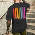 Hamburg Retro Skyline Souvenir Vintage T-Shirt mit Rückendruck Geschenke für Ihn