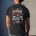 Hamlin Blood Runs Through My Veins Vintage Family Name Men's T-shirt Back Print Gifts for Him