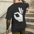 Handsign Reinguckt Reingeschaut Meme T-Shirt mit Rückendruck Geschenke für Ihn