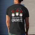 Hanging With My Gnomies Red Plaid Gnomes Merry Christmas Mens Back Print T-shirt Gifts for Him
