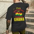 Happy Ghana Independence Day Ghanaian Ghana Flag Men's T-shirt Back Print Gifts for Him