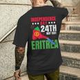 Happy Independence Eritrea Eritrean Flag & Eritrea Map Men's T-shirt Back Print Funny Gifts