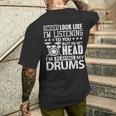 In My Head I'm Playing My Drums For Drummers Men's T-shirt Back Print Gifts for Him
