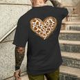 Heart Brown Cow Pattern For Cow Lover Men's T-shirt Back Print Gifts for Him