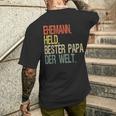 Held Beste Papa Der Welt Help T-Shirt mit Rückendruck Geschenke für Ihn